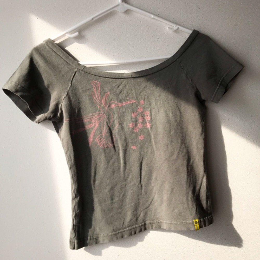 Crop top with deep v-neck back